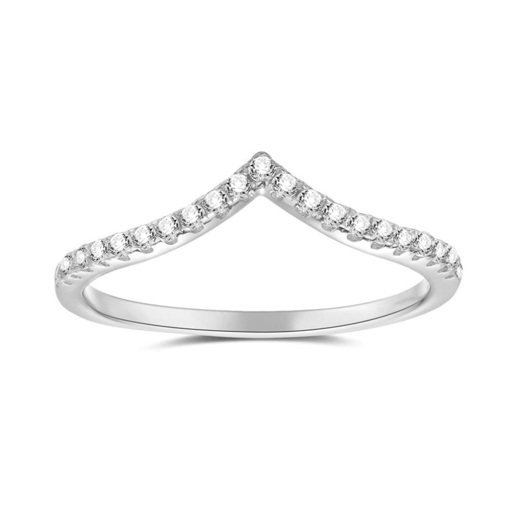 NIB 925 Sterling Silver Chevon V Shape Ring